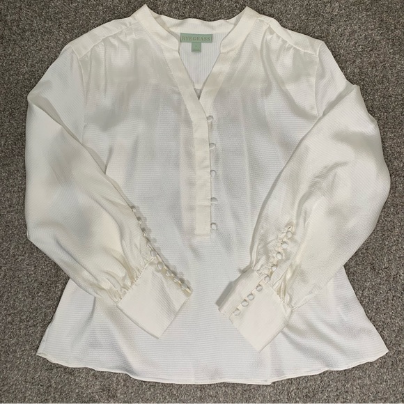 Rye Grass women’s Ivory color free flow Blouse top Size L - Picture 1 of 11